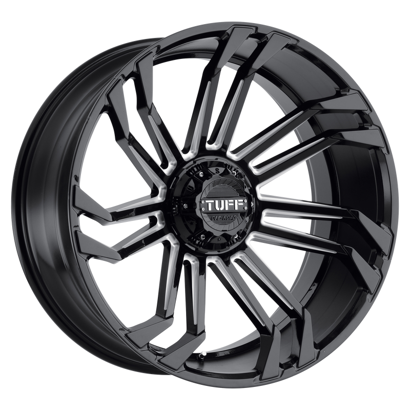 Tuff T21 N2 GLOSS BLACK W/ MILLED SPOKES