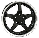 OE Wheels CV05 Black Wheel Black Wheel with Stainless Steel Lip