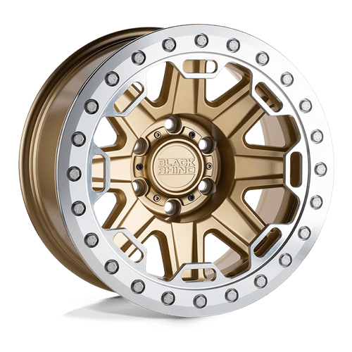 Black Rhino RIFT BEADLOCK BW MATTE GOLD W/ MACHINED RING